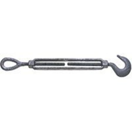 BARON BARON 16-5/8X9 Turnbuckle, 2250 lb Weight Capacity, Hook Fitting A, Eye Fitting B, Galvanized Steel 16-5/8X9